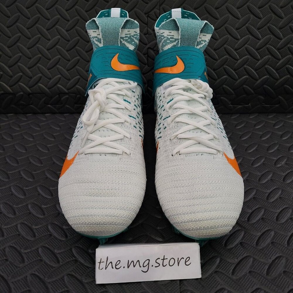 Nike Alpha Menace Elite 2 Football Cleats Miami Dolphins BV2077-108 Men's Sz 13 - Picture 4 of 8